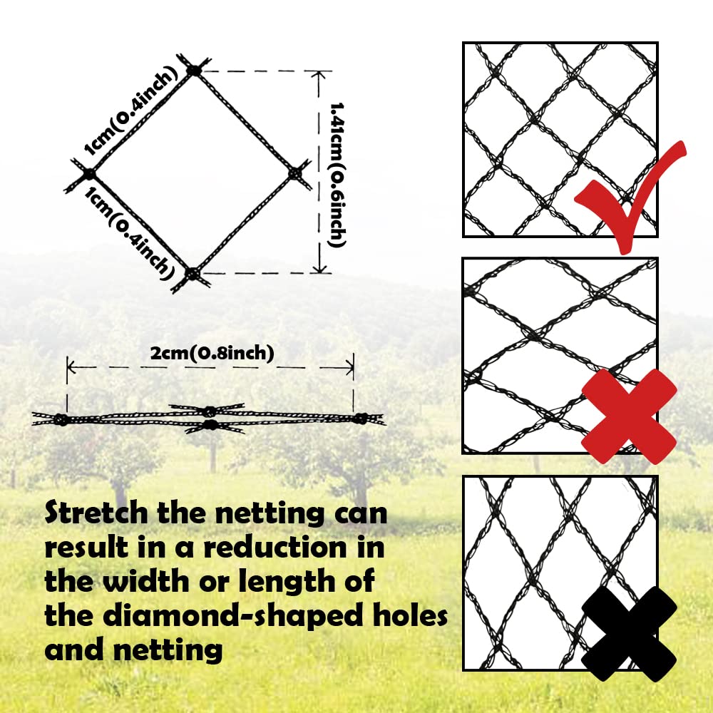 Bird Netting 20x30 Ft, 1/2In Mesh Garden Bird Netting, Fruit Tree Netting