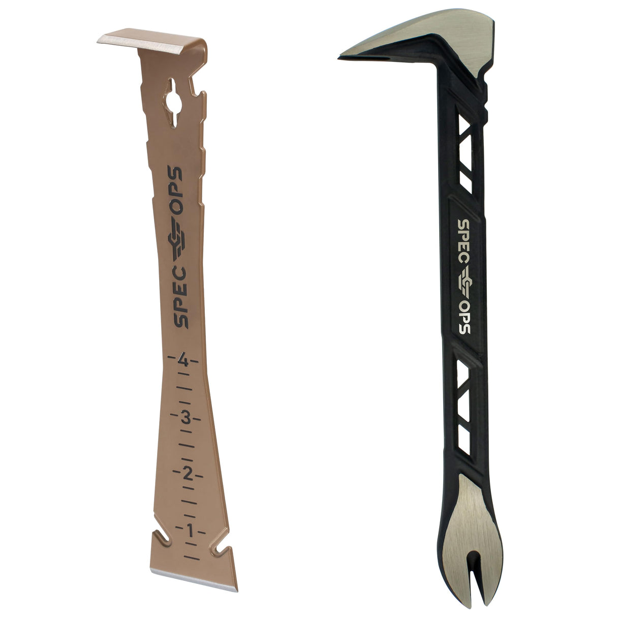 Spec Ops Tools Trim Bar, Pry Bar for Carpentry & Nail Pulling, High-Carbon Spring Steel, Beveled Edges, 9.5" Multi Pack