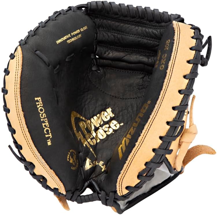 Mizuno Prospect PowerClose Youth Baseball Glove Series I V-Flex Notch I Parashock Palm Pad I ButterSoft Palm Liner