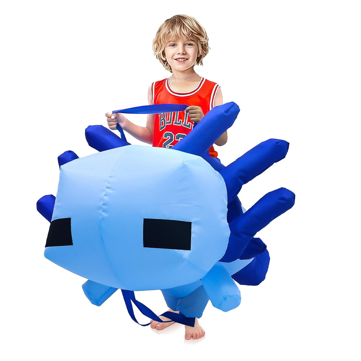 FANFX Cartoon Axolotl Costume Inflatable Costume for Adult and Kids Christmas Blow Up Costumes Cute Unisex Suit for Animals Cosplay Holiday Party with Adjustable Waistband