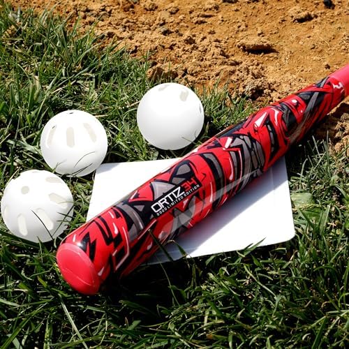 Bat & Ball Set - Graffiti Plastic Bat & Ball Homerun Set- David Ortiz Backyard Baseball Set for Youth, Kids, Teenagers, Adults