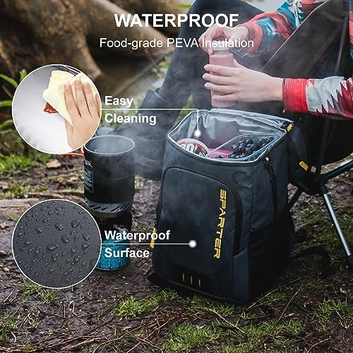 Backpack Cooler Insulated Leak Proof 30/45 Cans, 2 Insulated Compartments Thermal Bag, Portable Lightweight Beach Travel Camping Lunch Backpack for Men and Women