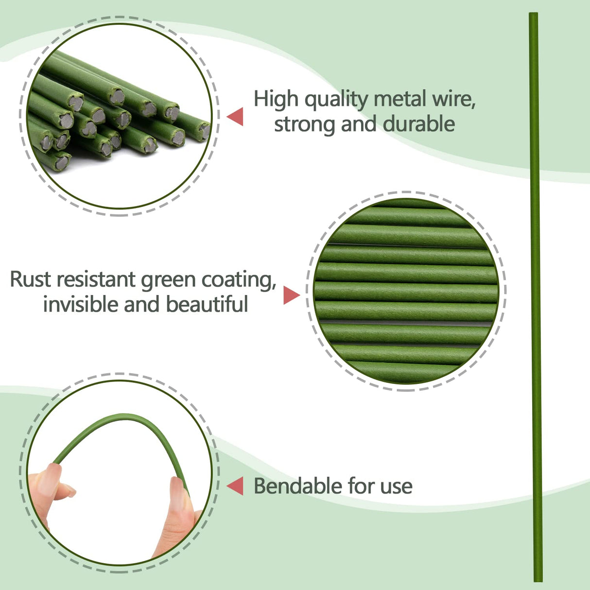 20Pcs Plant Stakes, 23.6IN Orchid Support Stakes for Indoor Plants