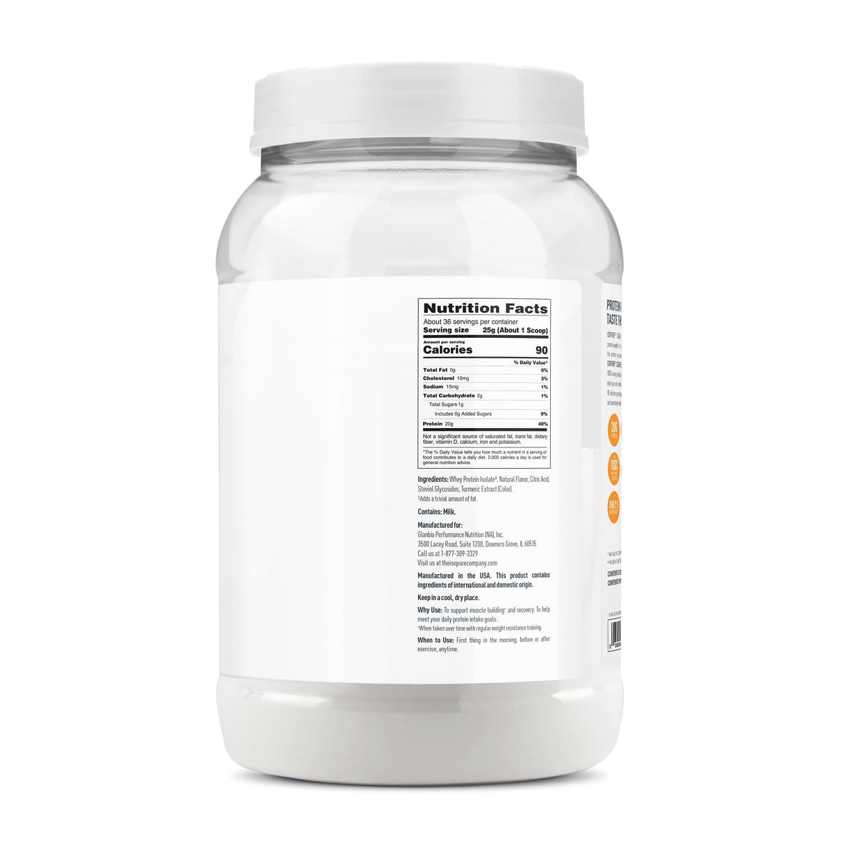 Isopure Clear Whey Isolate Protein Powder Infusions, Lactose Free, Gluten Free, Naturally Flavored, Citrus Lemonade, 20g Protein Per Serving, 1.9 Lb, 36 Servings