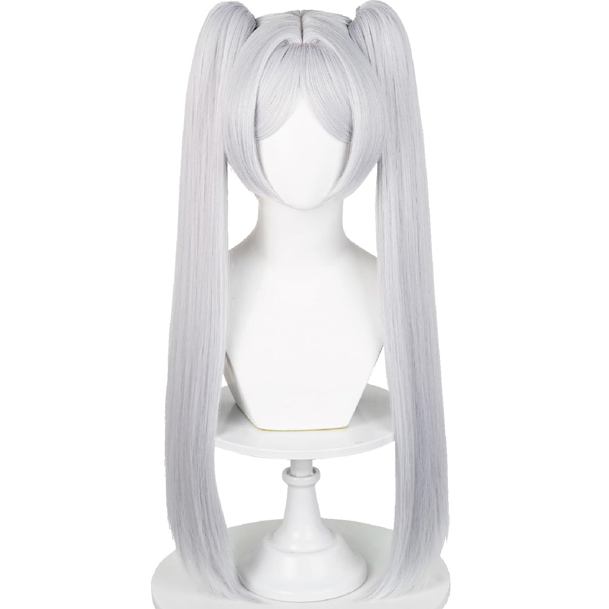 Frieren Cosplay Wig for Sousou no Frierenn, Long Silver White Wigs Ponytails + Wig Cap for Frieren Beyond Journey's End Halloween Christmas Costume Party