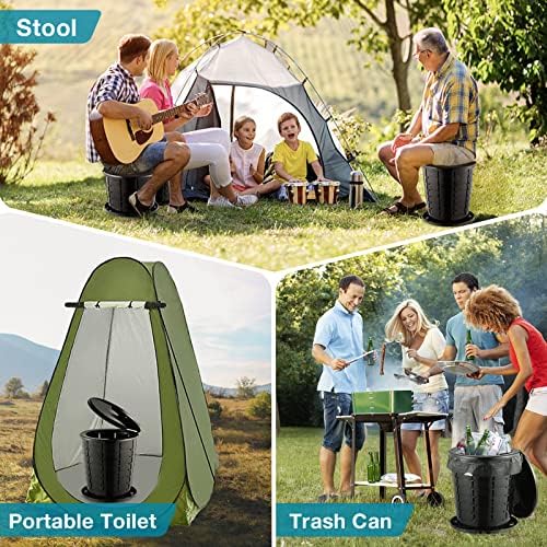 TRIPTIPS Upgrade Retractable Portable Toilet Travel Toilet Adjustable Height Camping Toilet Portable Potty for Adults Kids, Foldable Portable Toilet for Camping/Car