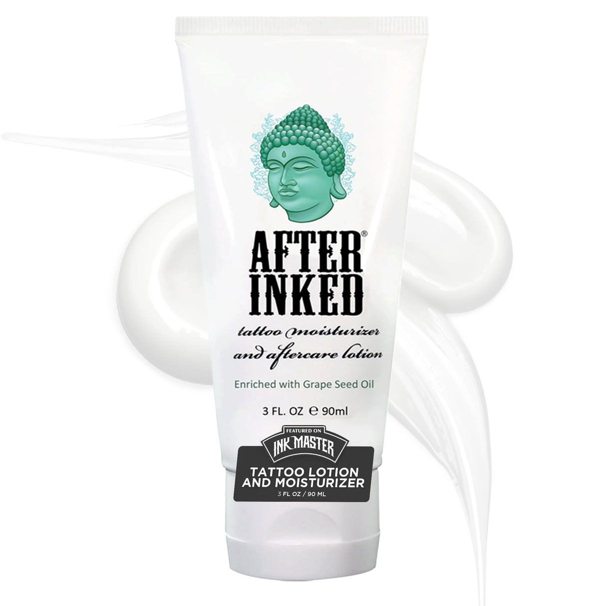 After Inked Tattoo Aftercare Lotion – Moisturizing Balm for Inked Skin, As Seen on INK MASTER – Hydrating Cream with Grape Seed Oil, Skin Nourishment & Daily Maintenance – 3 Fluid oz Tube (1-Pack)