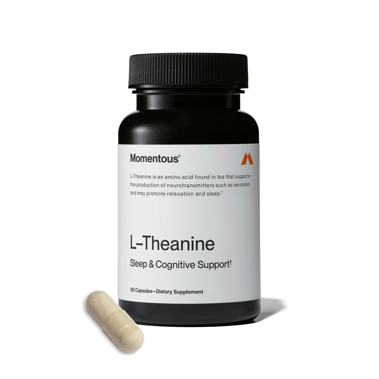 Momentous L-Theanine Supplement - 200 mg Capsules to Promote Relaxation & Focus - NSF Certified for Sport® - GMO- & Gluten-Free - 60 Servings