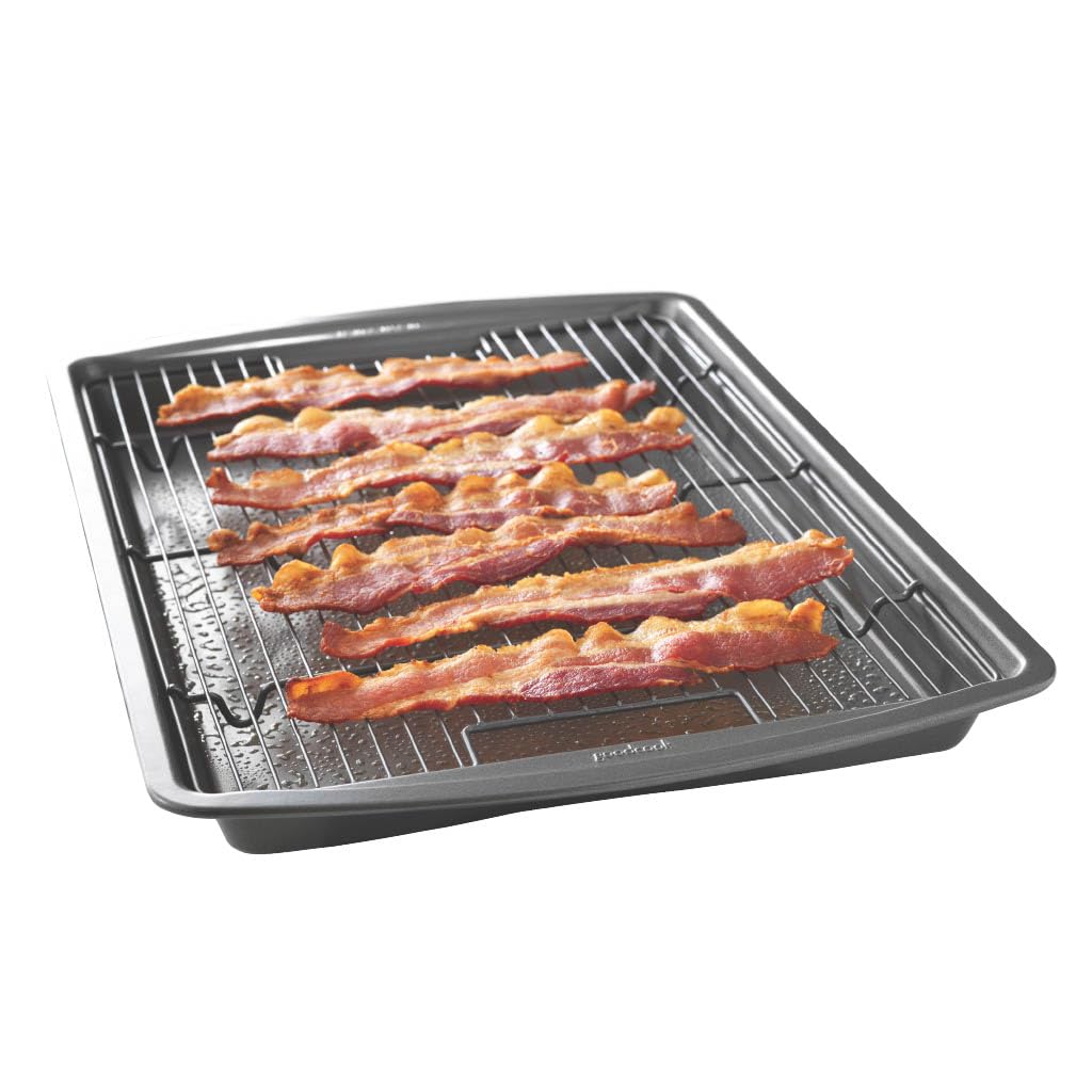 GoodCook Nonstick Carbon Steel Baking Pan & Raised Wire Rack, 15x10.5-Inch