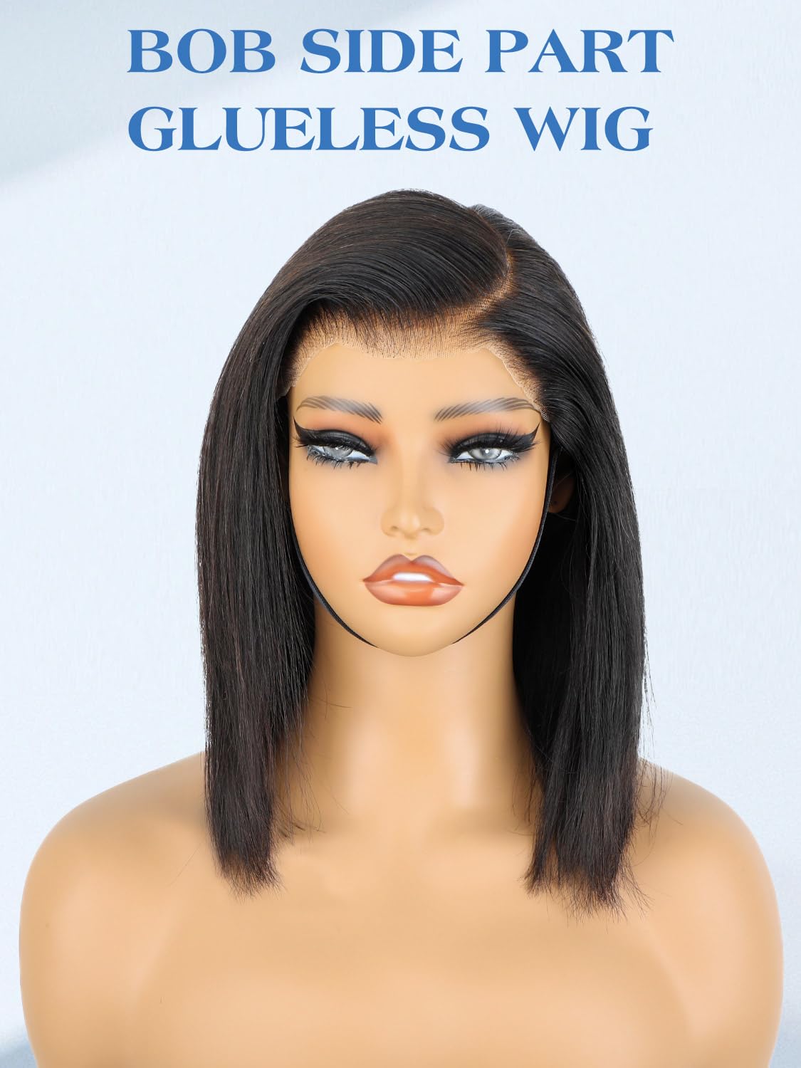 Ashart 10 Inch Bob Straight Side Part 7x5 Wear and Go Glueless Wigs Human Hair Pre Cut Pre Plucked Pre Bleached HD Lace Front Bob Wig Human Hair 180% Density Short Straight Bob Wigs for Black Women