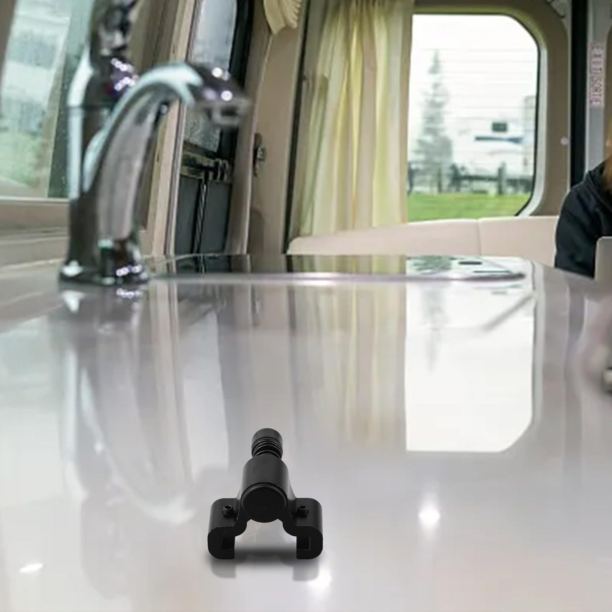 Oniissy Aluminum Barn Door Stopper Adjustable Sliding Hardware Accessories Easy Install, Prevent Wheels From Sliding Out, Black