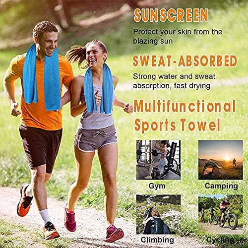 Sukeen [4 Pack Cooling Towel (40"x12"),Ice Towel,Soft Breathable Chilly Towel,Microfiber Towel for Yoga,Sport,Running,Gym,Workout,Camping,Fitness,Workout & More Activities