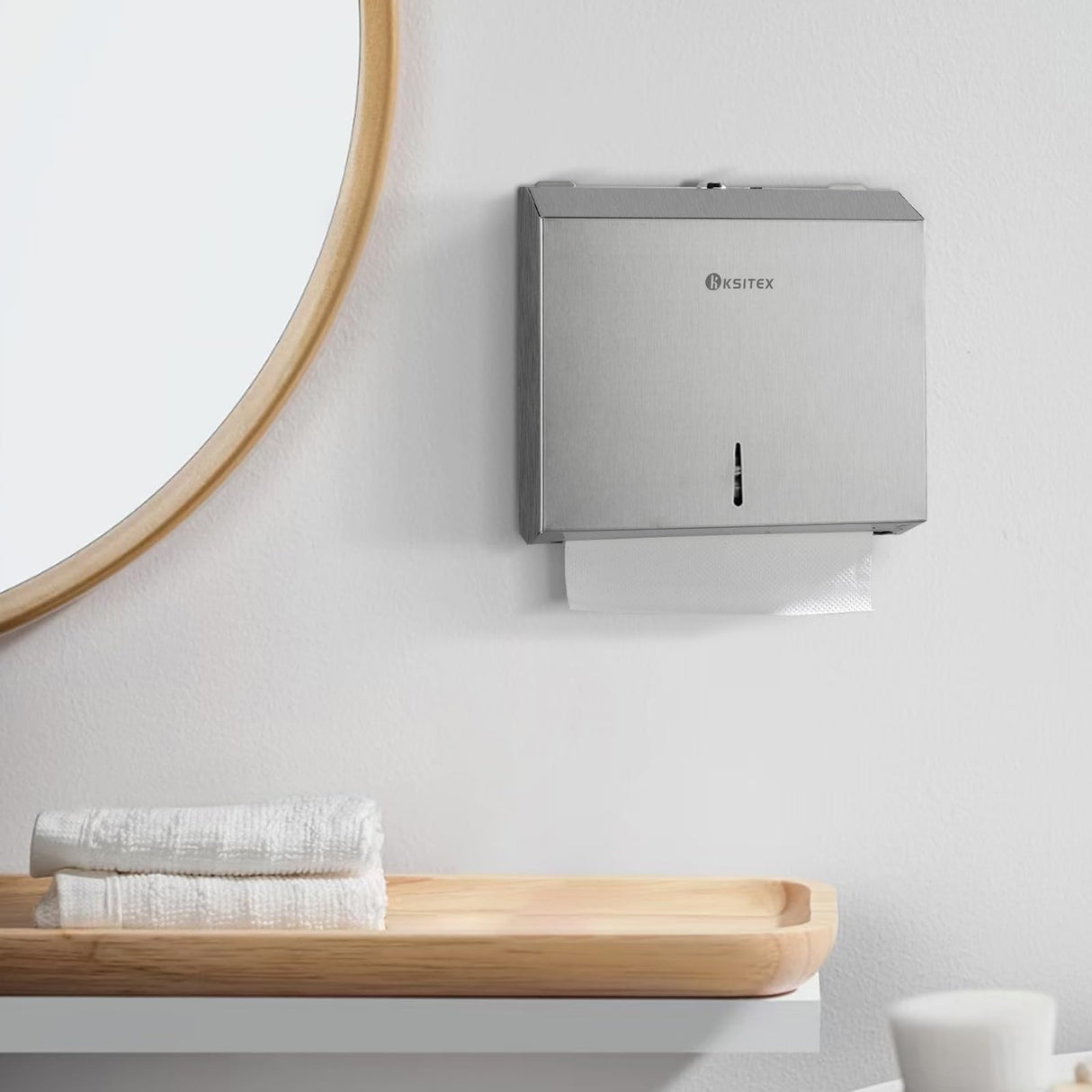 Paper Towel Holder Dispenser Wall Mount, SUS304 Stainless Steel Paper Towel Dispenser, Toilet Paper Napkin Holder, C Fold Multifold Trifold Paper Towel Dispenser, Hand Towel Dispenser for Commercial