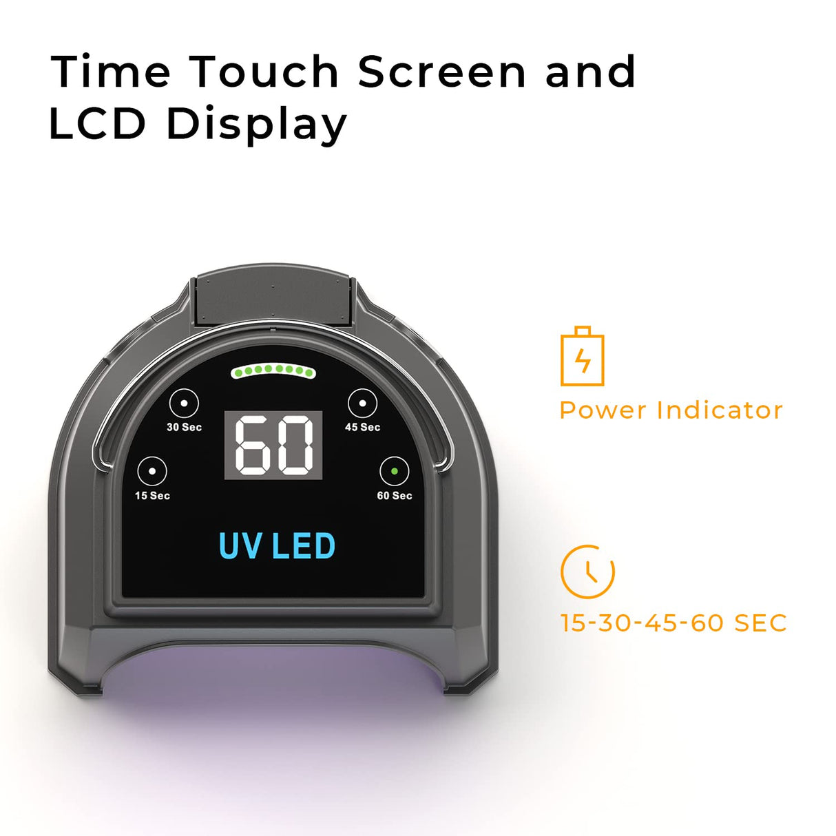 Gelpal 80W Professional Cordless UV LED Nail Lamp, UV Lights for Nails with 45 Beads and Rechargeable Battery, Portable LED Gel Nail Curing Dryer, Nail Polish Machine for Salon or Home, Black