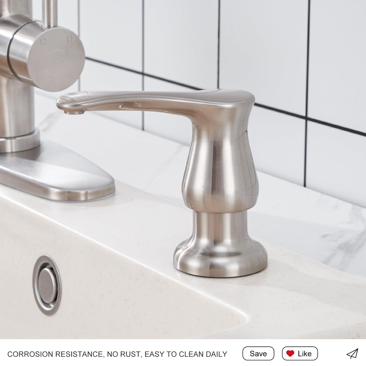 GAGALIFE Kitchen Sink Soap Dispenser Brushed Nickel, Under Sink Soap Dispenser with 40" Silicone Extension Tube, Say Goodbye to Frequent Refills