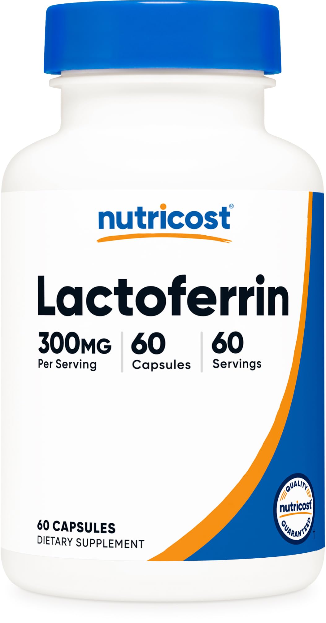 Nutricost Lactoferrin Capsules (60 Capsules, 300mg) Third-Party Tested, Gluten-Free, Vegetarian, GMP Compliant, Non-GMO Product - 60 Servings