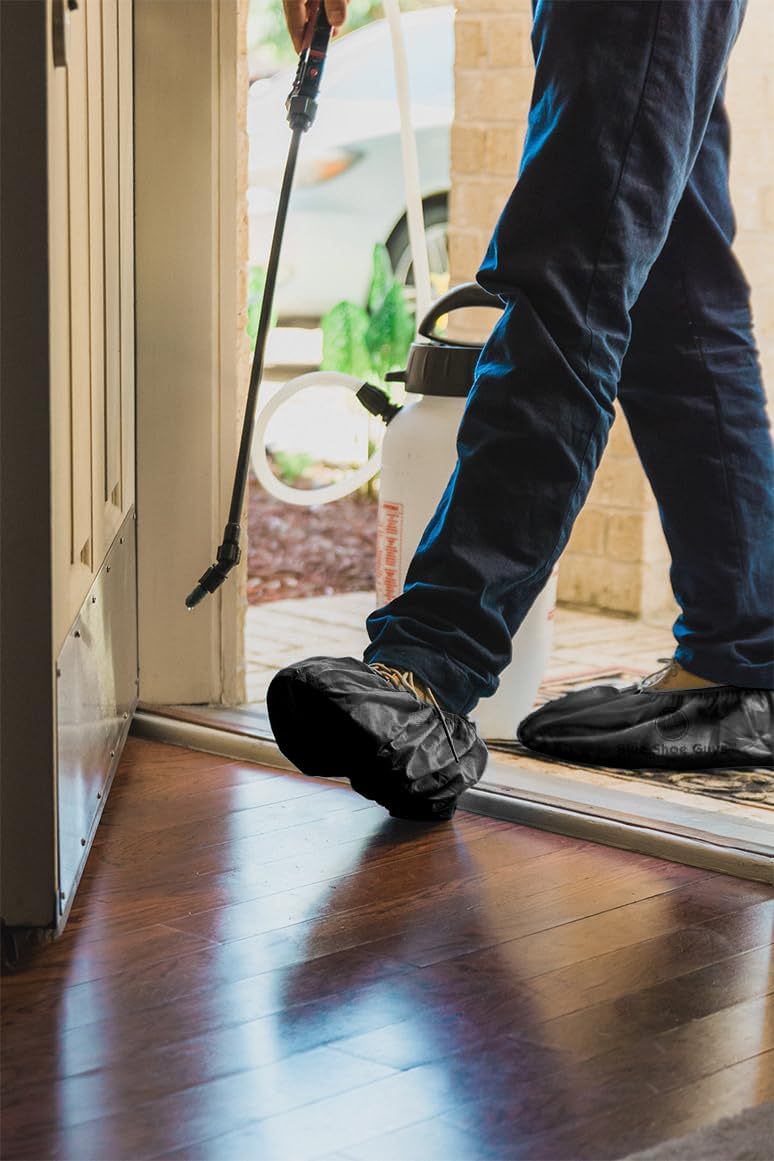 Premium Boot & Shoe Covers Disposable Booties - 200 Pack - Durable, Non-Slip, Non-Toxic, Water Resistant, Recyclable Protectors for Indoor & Outdoor - Large Size Fits Most Shoes