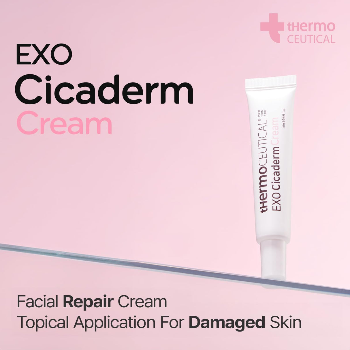 tHermoCEUTICAL EXO Cicaderm Cream - Topical Application Forms, Repair Cream, Protective Barrier, Skin Defense, Advanced Calming Formula, Comfortable Texture, 0.52 fl.oz