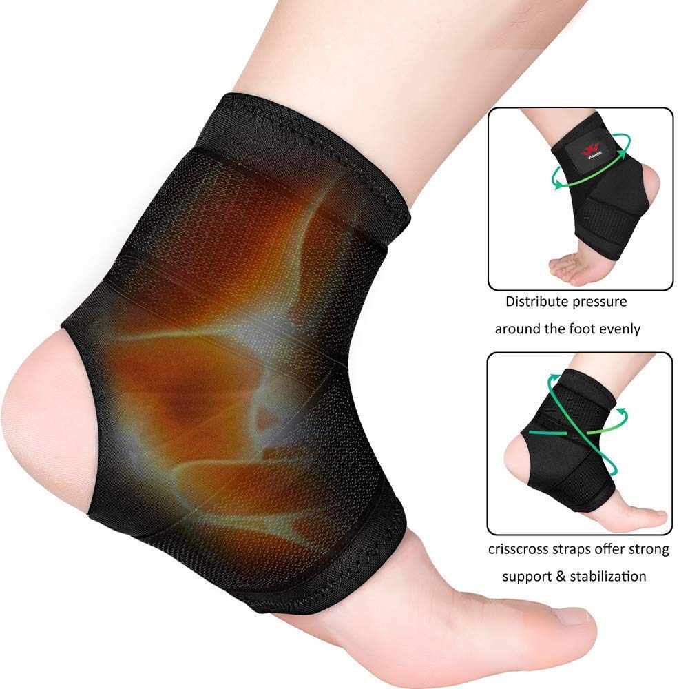 Vinaco Ankle Brace, 2 Pack Breathable & Strong Ankle Brace for Sprained Ankle, Stabilize Ligaments, Prevent Re-Injury, Ankle Braces for men & women with Adjustable Wrap, ankle support for men