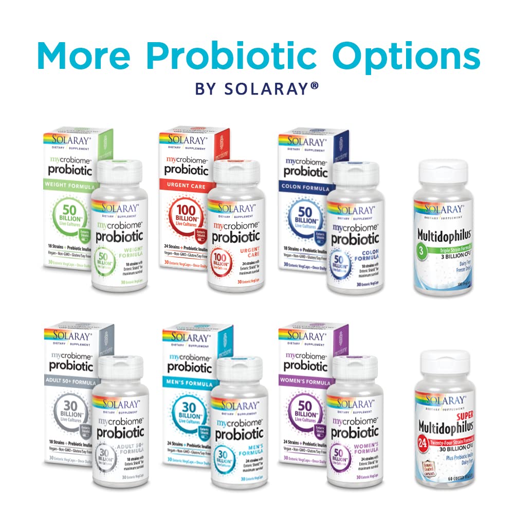 SOLARAY Super Multidophilus 24 Strain Probiotic | 30 Billion CFU | Healthy Gut Support | 30 Serv | 60 Enteric VegCaps