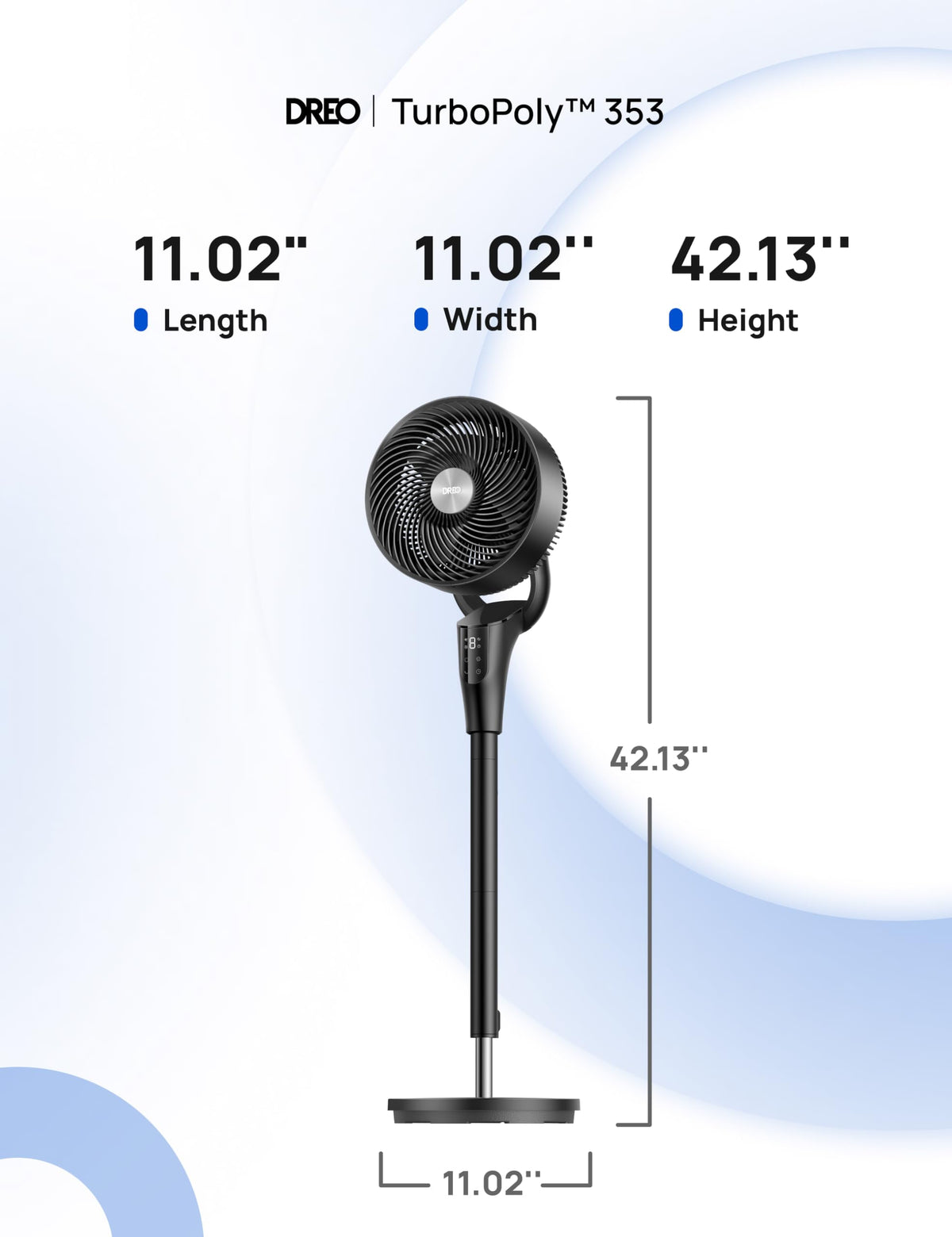 DREO Fan for Bedroom, Standing Oscillating Fan for Whole Room, Quiet Fan