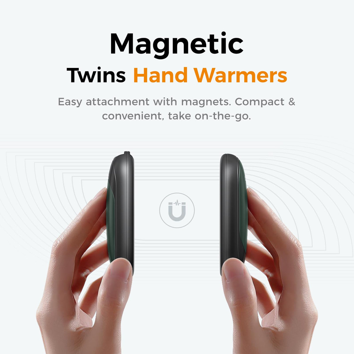 OCOOPA Magnetic Hand Warmers Rechargeable 2 Pack, Electric Handwarmers, Smart Heating UL Certified, 3-Settings,Portable Heater, Ultra Slim Pocket, Hunting Essentials, Gifts for Christmas Men, UT3 Lite