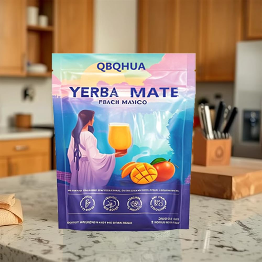 Yerba Mate Instant Tea Powder, Peach Mango Flavor, Sugar-Free, 30 Servings