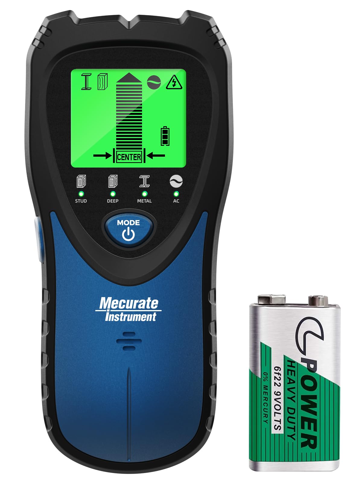 Mecurate 5-in-1 Stud Finder with LCD Display, Wall Scanner for Studs, Metal, AC Wires Detection, Lightweight & Durable, Perfect for Homeowners & DIY Projects(Blue)