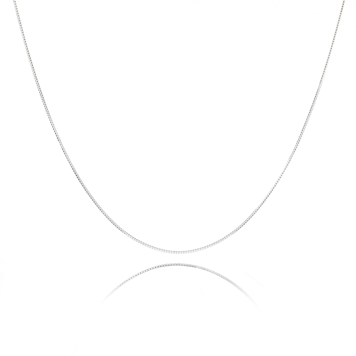 NAG.HC 925 Sterling Silver Necklace 0.8MM Delicate Box Chain - Italian Necklace Chain - Tiny&Thin&Strong -Friendly Price & Quality(24",silver)