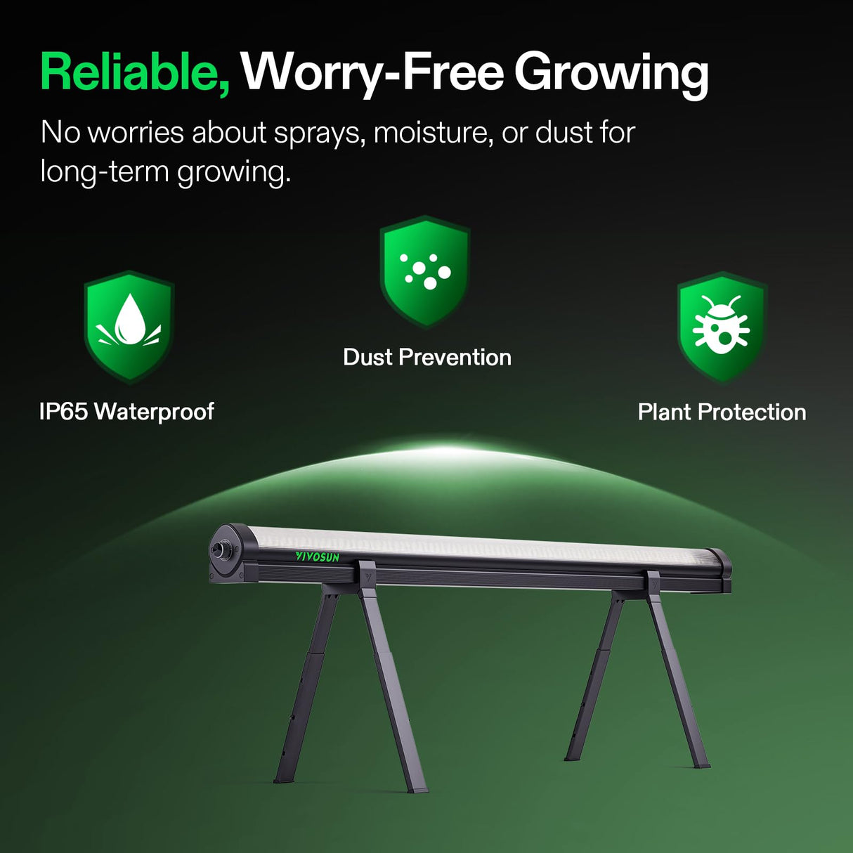 VIVOSUN LumaRay Under Canopy Grow Light, Full Spectrum Dimmable LED Grow Lights for Grow Tents, Greenhouses, SGS Compatible, 100W, 3.28 ft, 1 Pack