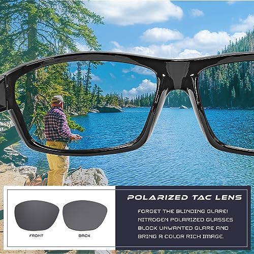 Nitrogen Polarized Wrap Around Sport Sunglasses for Men Women UV400 Protection Sun Glasses