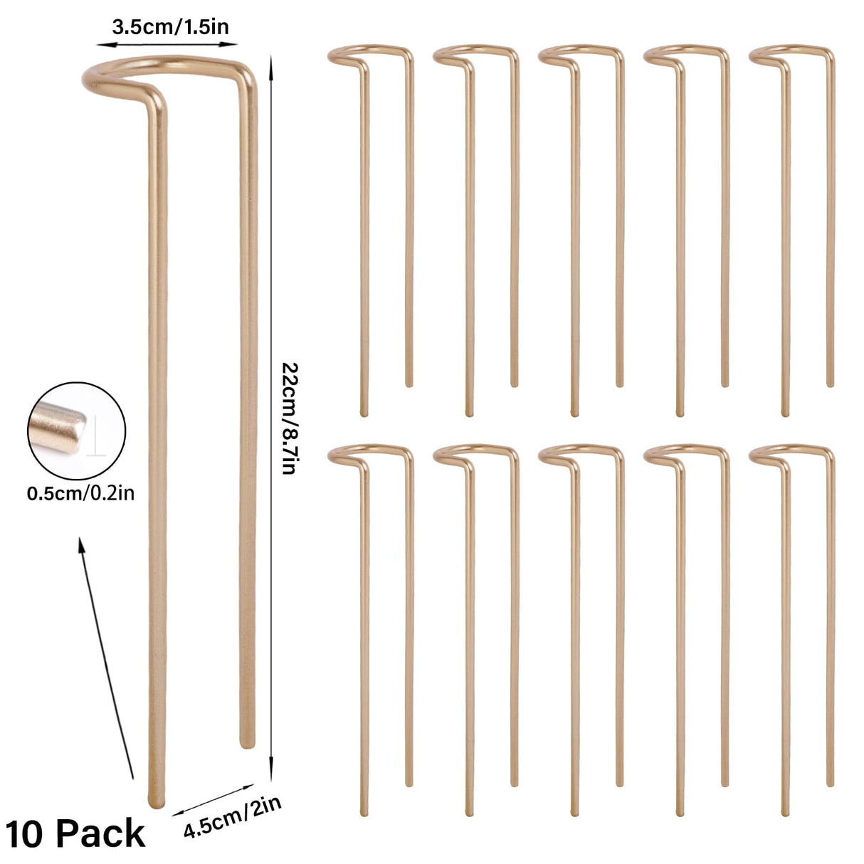 GOOOXIM 8.7 Inch Indoor Plant Trellis 10 Pack Small Gold Plant Supports