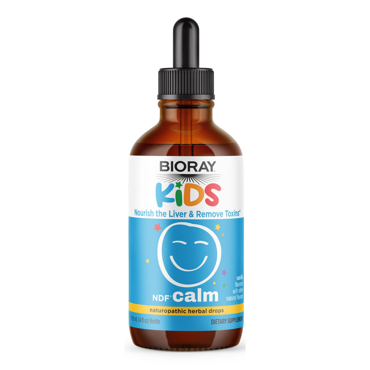 BIORAY Kids NDF Calm, Vanilla - 4 fl oz - Nourish The Liver & Remove Toxins - Non-GMO, Vegan, Gluten Free - 2-4 Month Supply