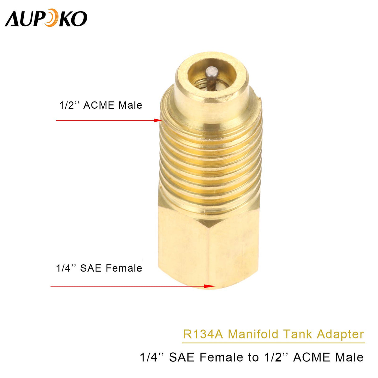 R1234YF Self-Sealing Can Tap with R134A Tank Adapter, 1/2’’ to 1/4’’ SAE Refrigerant Can Bottle Tap Opener with 1/4’’ SAE Female and 1/2’’ Male Adapter