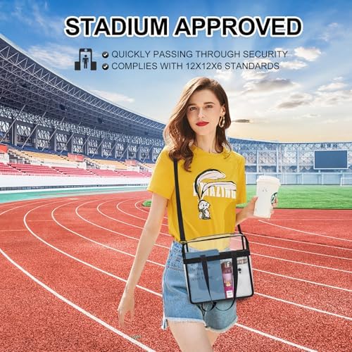 Clear Bag for Stadium Events 12×6×12 Clear Tote Bag for Concert,Sport,Festival