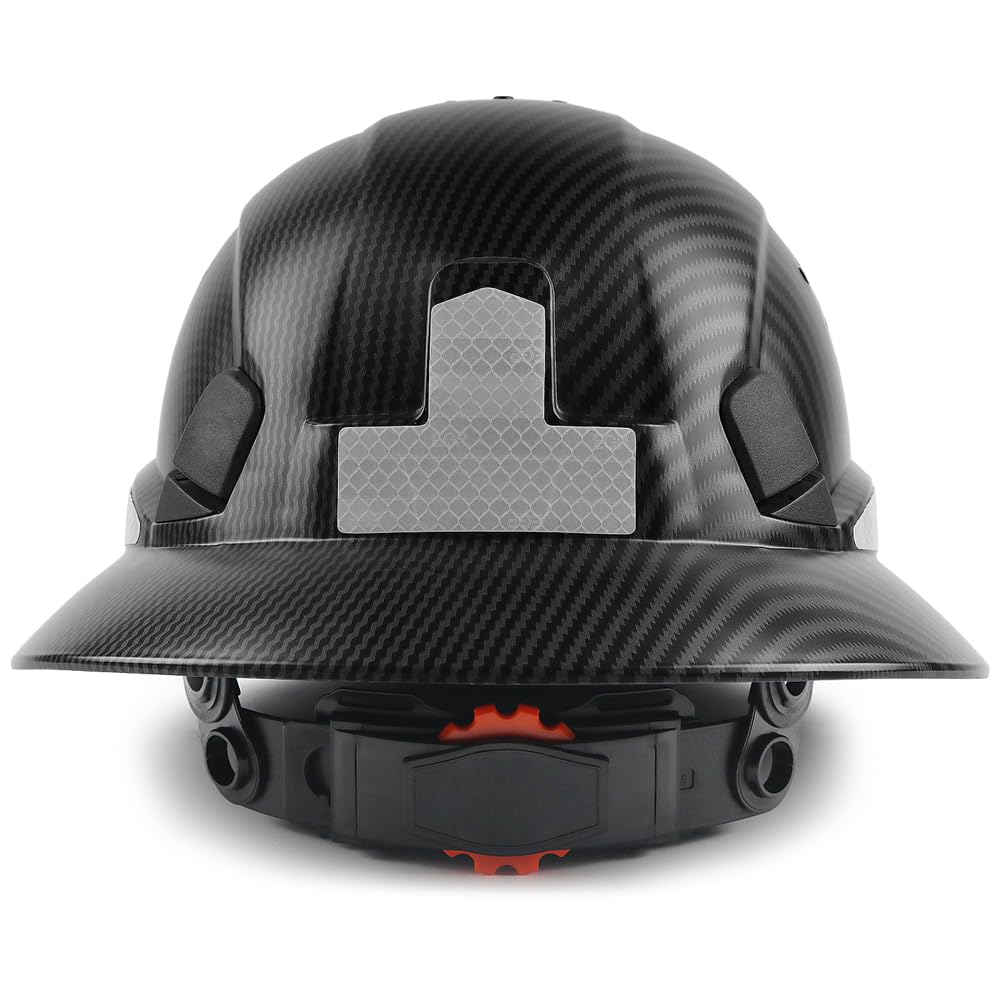 GREEN DEVIL Full Brim Hard Hat with Built-in Visor Vented Construction Safety Helmet OSHA Approved Cascos De Construccion ABS Work Hardhat Helmets for Men Women OSHA Approved