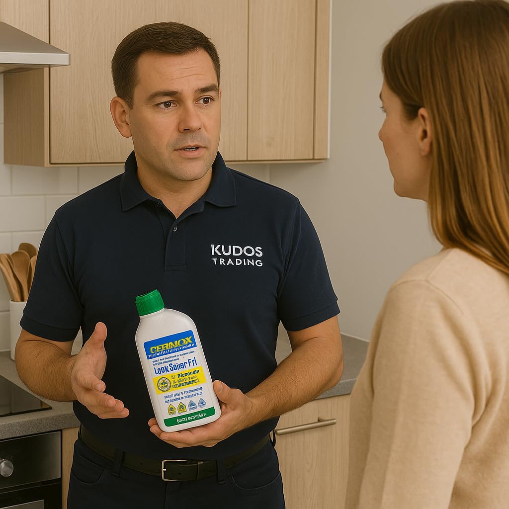 Kudos-Trading - Fernox F4 Leak Sealer 500ml Liquid Seal for Central Heating Pipe Work Leaks Water Underfloor Heating Non-Corrosive Non-Toxic Compatible with Most Heating Systems Long-Lasting Seal