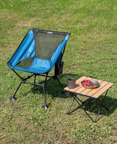iClimb Ultralight Compact Camping Folding Table with Carry Bag (Nature- S)