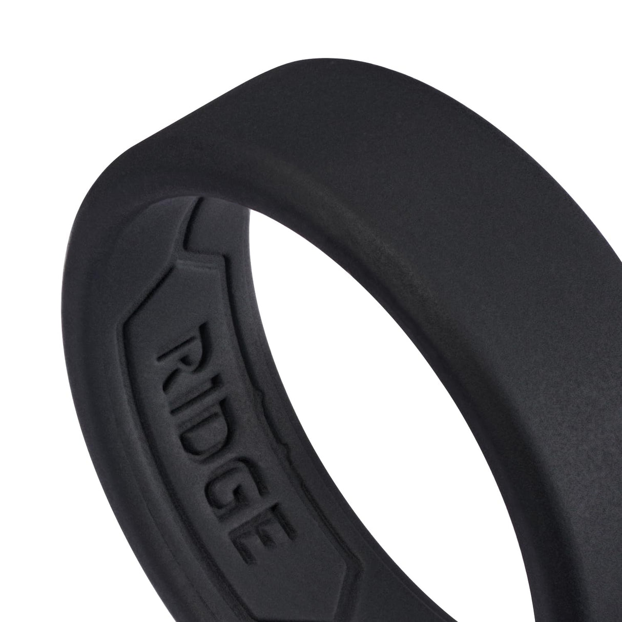 The Ridge 8mm Silicone Wedding Band for Men - Silicone Ring for Men, Beveled Edge Dual Band Design, Mens Rubber Wedding Ring (Size 7, Royal Black)