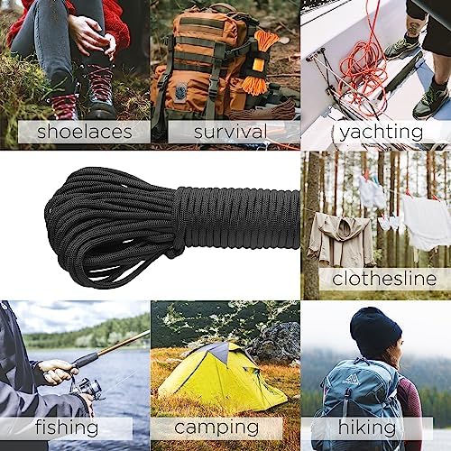 TECEUM 5/32" Paracord Rope 1000 – 1000ft / 200ft / 100ft / 50ft – Tactical Parachute Cord 4mm – 45+ Colors – Nylon String for Survival & Camping Gear – Stripe Cord for Survival – Utility Rope