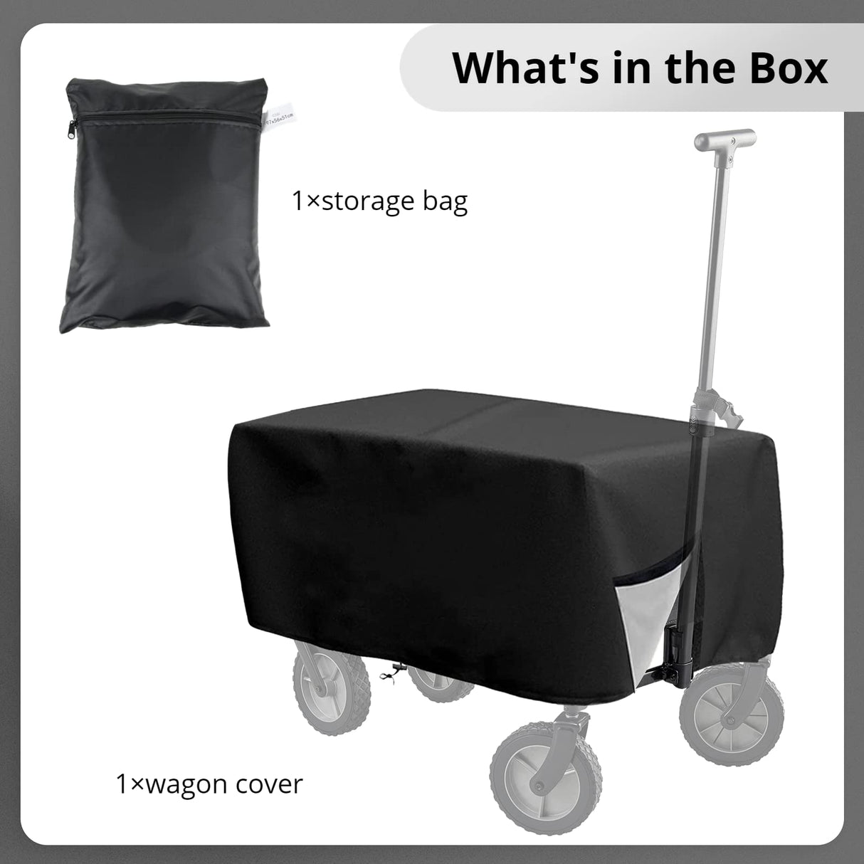 Outdoor Folding Wagon Cover 600D Oxford Cloth Protective Cover Waterproof Garden Wagon Cart Cover Heavy-Duty Dustproof Covers for Collapsible Wagon Carts (97*56*51cm/38 x 22 x 20 inch)