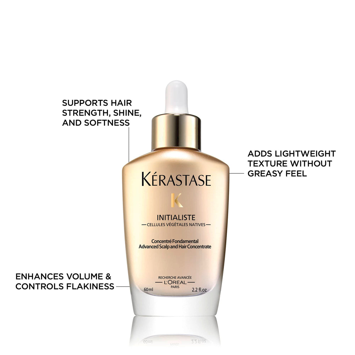 KÉRASTASE Initialiste Hair Serum, Hair & Scalp Treatment, Thickens, Strengthens & Prevents Damage, Adds Softness & Shine for Thin & Weakened Hair, 2.2 Fl Oz