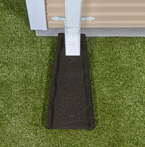 Rubberific Premium Rubber Downspout Splash Block Rain Guard Stone Textured Drain Extender (Black)