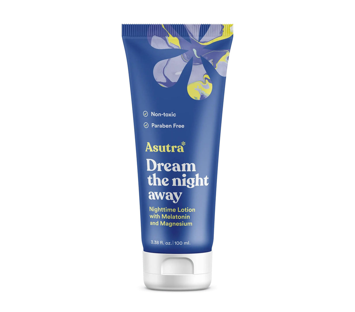 ASUTRA Dream the Night Away | Magnesium Lotion for Sleep, 100mL | With Melatonin for Sleep and Moisturizing Shea Butter, Nighttime Magnesium Cream w/Lemongrass Scent