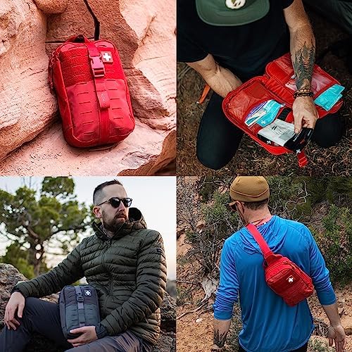 MY MEDIC MyFAK PRO Ifak First Aid Kit - 140 Life Saving Trauma and Medical Items - HSA FSA Eligible Survival Kit for Camping or Your Car - RED