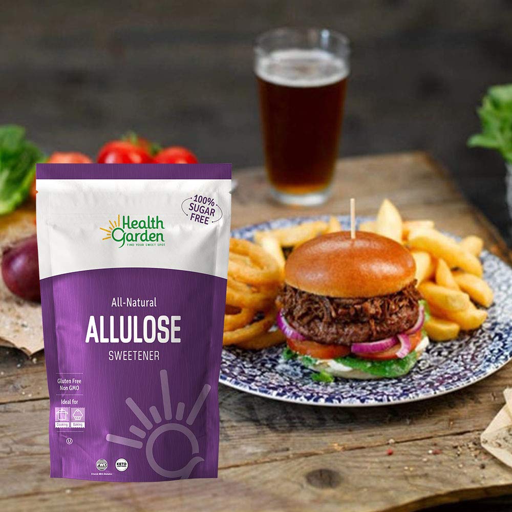 Health Garden Allulose Sweetener - Gluten and Sugar Free - Zero Net Carb - Non GMO - Kosher - Keto Friendly (14 oz)