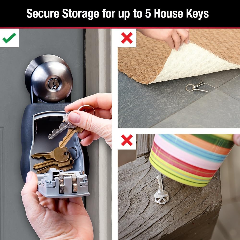Master Lock Portable Key Lock Box, Combination Lock Box Holds 5 Keys 5400EC