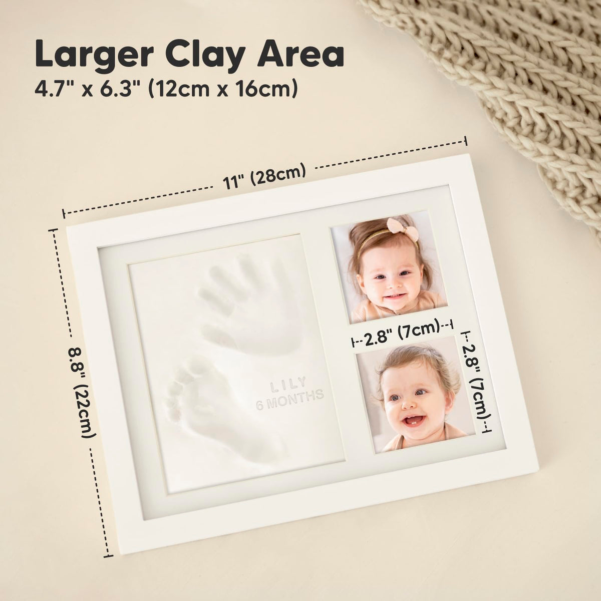 Baby Hand and Footprint Kit Quick Dry Clay Baby Footprints (Alpine White)