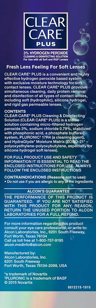 Clear Care Plus Cleaning Solution with Lens Case, Twin Pack, Multi, 12 Oz, Pack of 2