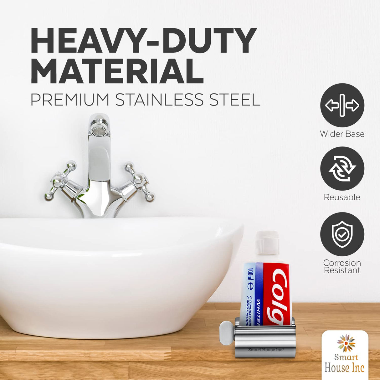 Toothpaste Squeezer Tube Roller Stainless Steel Tube Squeezer Rollers, Saves Toothpaste, Creams, Puts an end to Waste - Simple and Practical (Silver)